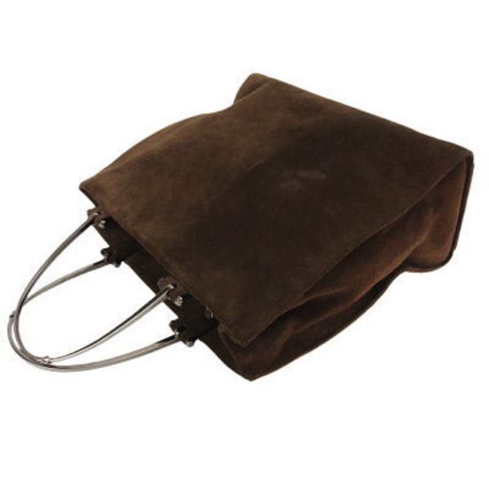 Gucci Tote Bag Handbag Bit Motif Handle Brown Suede - Picture 3 of 6